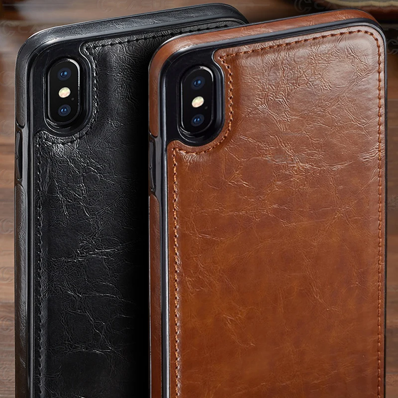 

For iPhone XS Max XR Case Luxury PU Leather Magnetic Absorption Back Cover for iphone X 8 7 6 6S Plus Case