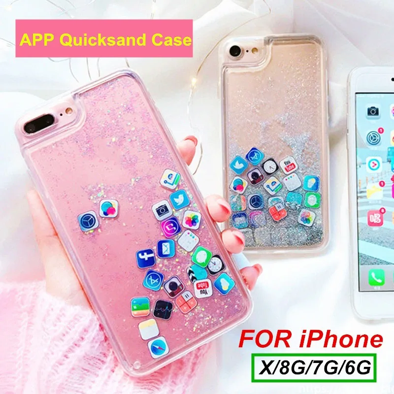 Чехол для Apple чехол с зыбучим песком iPhone xs max xr x 7 8 6 6s plus силиконовый мягкий