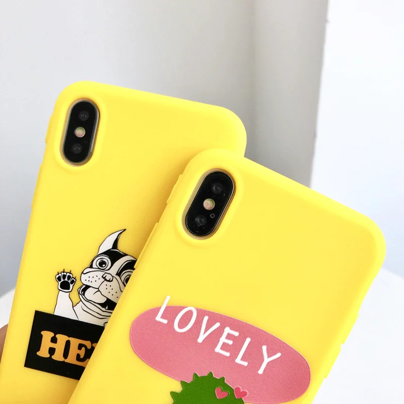 Luxury Phone Case for iphone XS XR XS Max Cartoon animal Dinosaur dog Soft TPU Silicone Cover for iphone X 6 6s 7 8 Plus Case