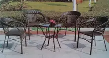 Brown rattan garden furniture