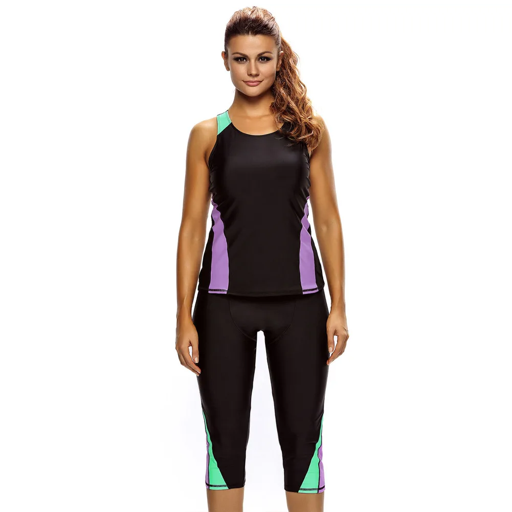 

PLUSLAND TANKINI New Style Summer Sexy Women Patchwork Vest Bathing Suit Seaside Wetsuit Two-Piece Separates Bathing Suits