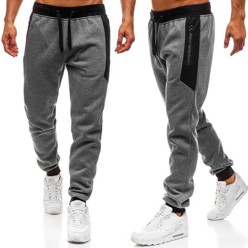 Dark Gray Новые мужские штаны для фитнеса, мужские одноцветные Большие Штаны для отдыха, европейские и американские спортивные штаны - Цвет: Dark Gray