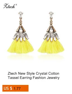 Ztech New Fashion Z Luxury Brand Rhinestones Water Drop Crystal Geometric Gem Designer Vintage Earrings For Women Free Shipping