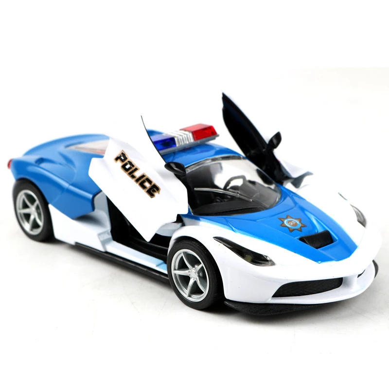 Children Toys Car Open Doors Light & Sound Simulation Police Car Model
