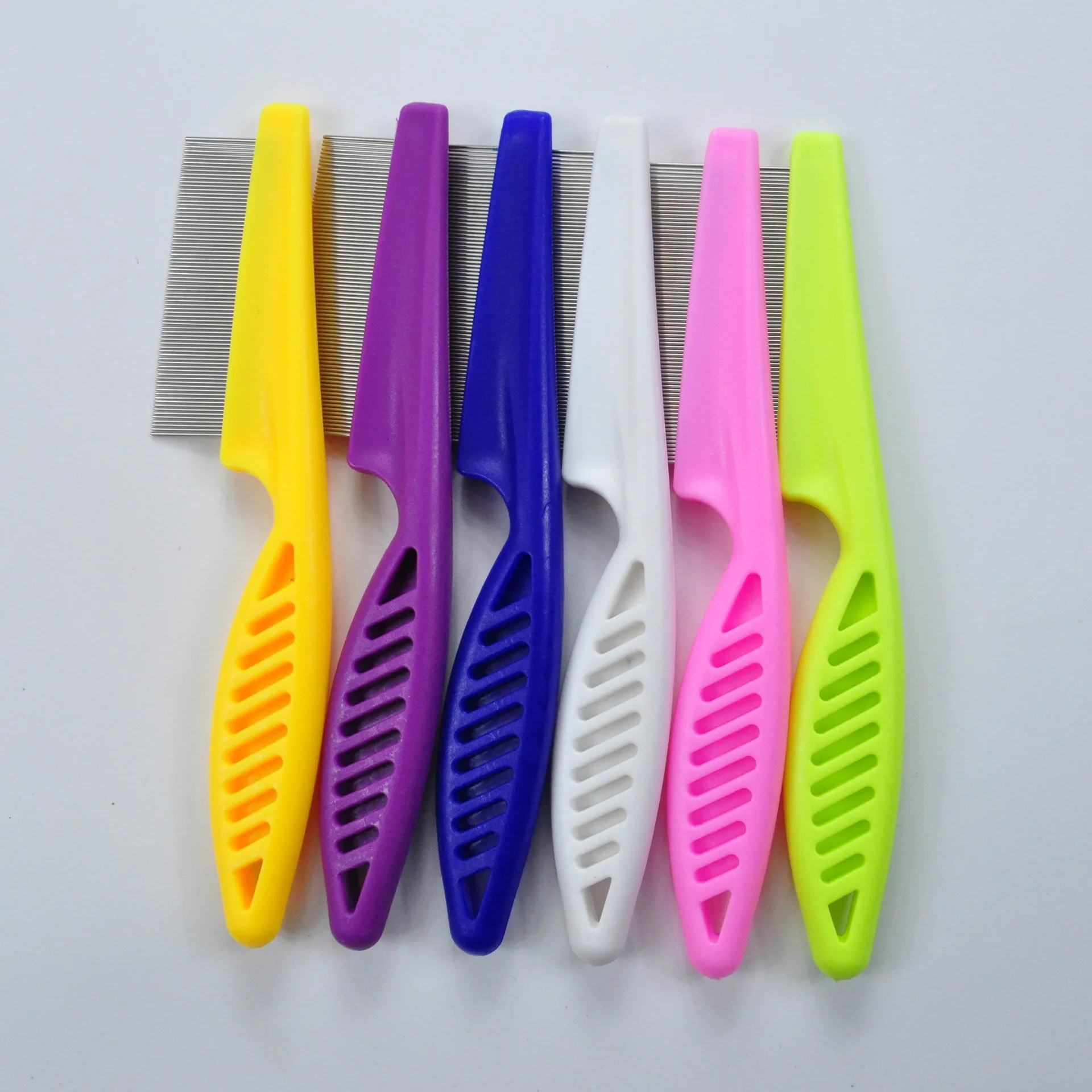 Pet Dog Protect Comb Stainless Steel For Flea Removal Candy Color Brush Cat Grooming Combs Tool comfortable Pets Protect Product