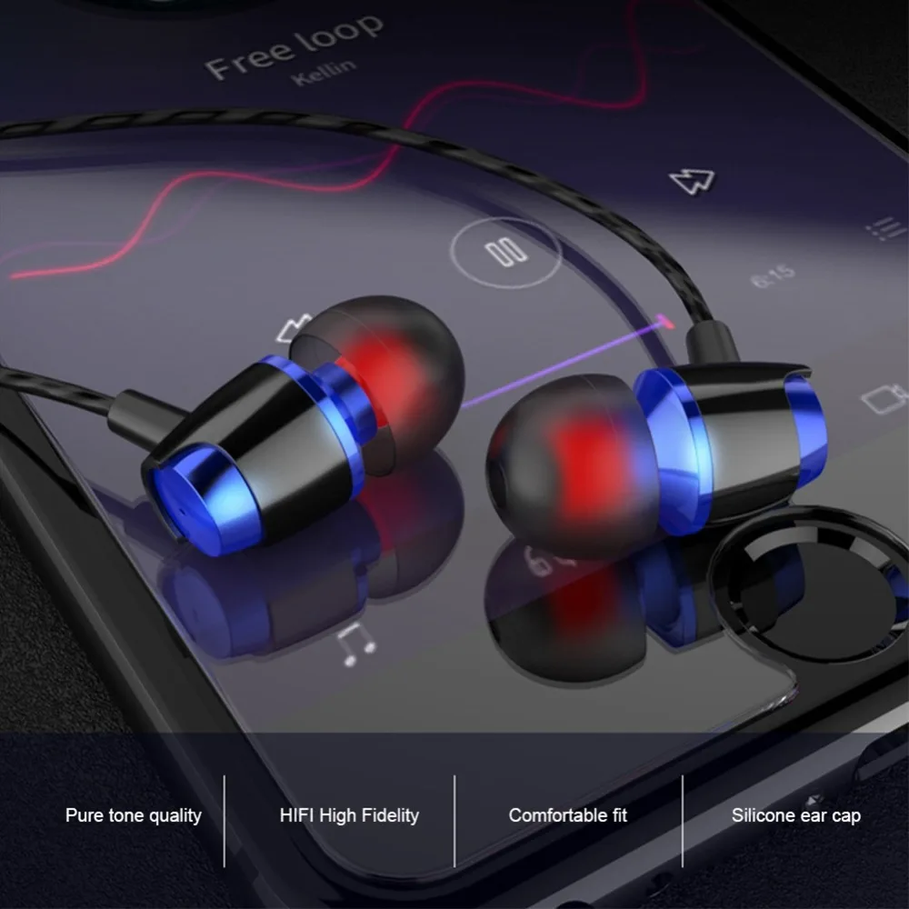 Hangrui New 3.5mm Metal In-ear Earphone For Phone Bass Sport Earphones With Microphone Headset Stereo For iphone Samsung Xiaomi (15)