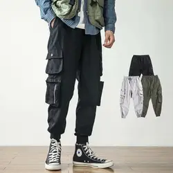 Idopy мужские брюки карго в стиле Hi-Street, джинсы с несколькими карманами, с манжетами, свободные брюки для байкеров, для хипстеров