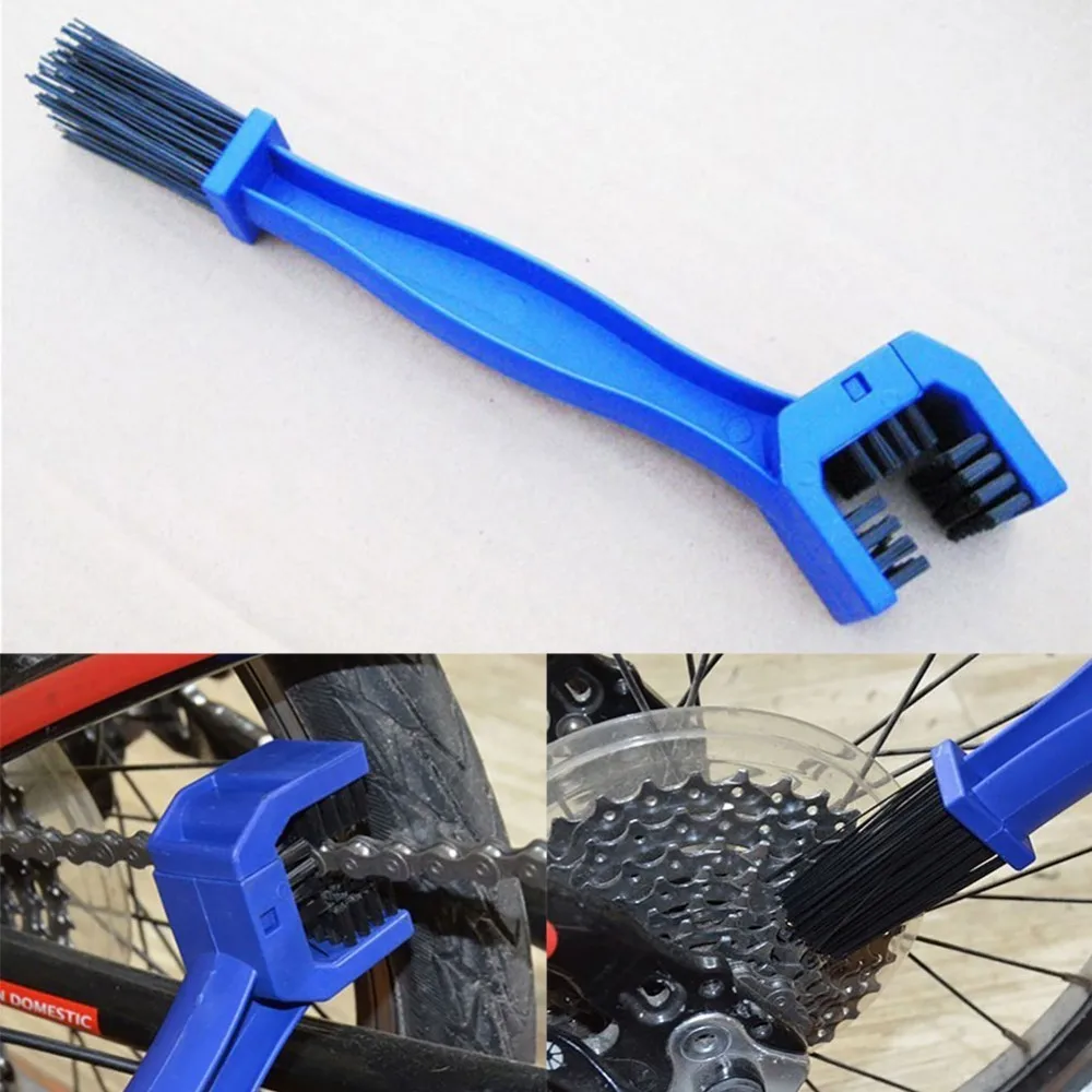 Discount Bike Cleaning Brush Chain Motorcycle Chain Cleaner Plastic Bike Bicycle Moto Brush Cycling Clean Cleaner Outdoor Scrubber Tool 3