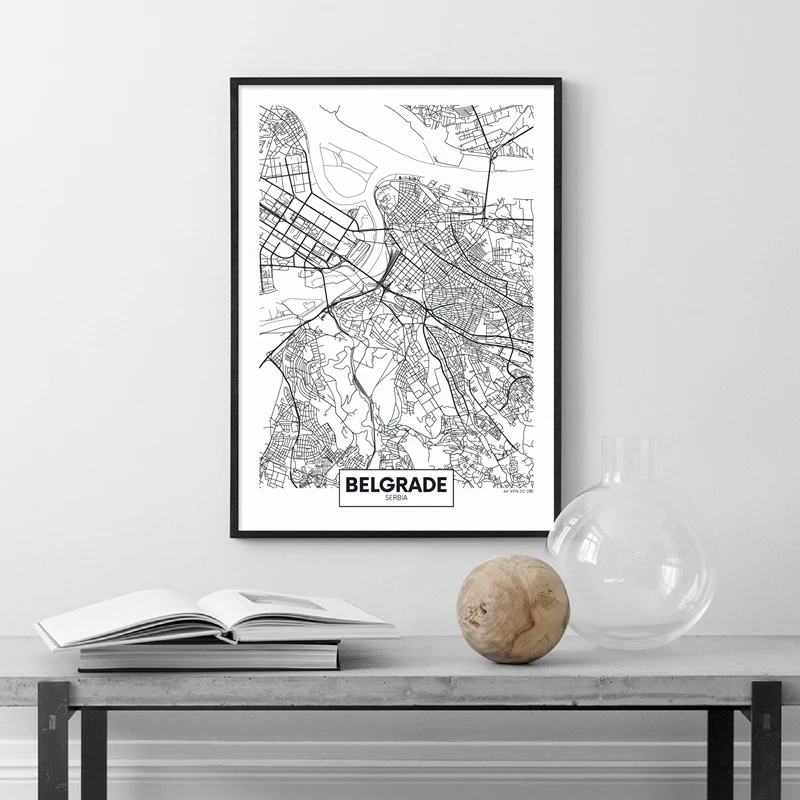 city map Belgrade print