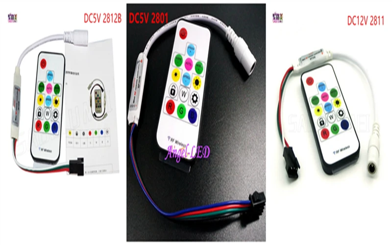 SP103E DC5V WS2812B DC12V 2811 WS2801Mini цифровая RGB Светодиодная лента контроллер 14Key RF