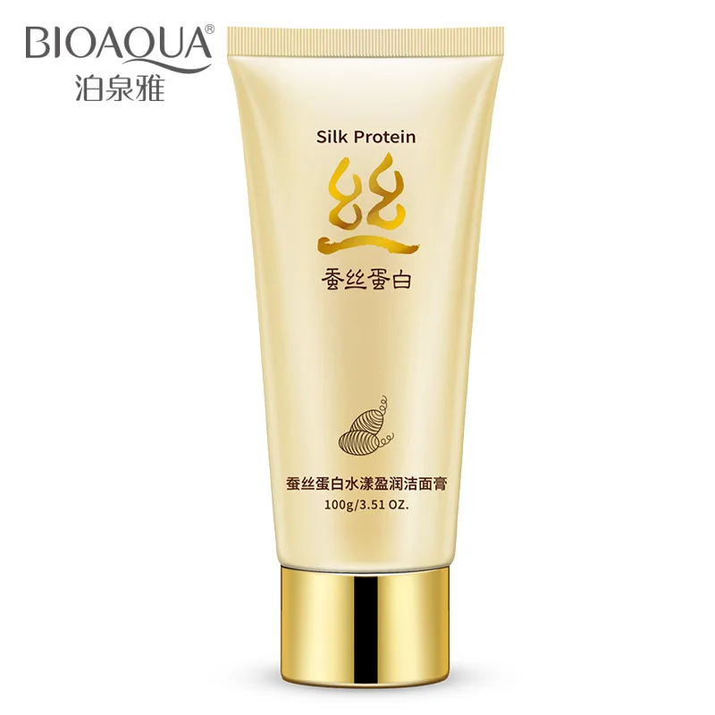 

BIOAQUA Silk Protein Facial Cleanser Oil Control Skin Care Cleaner Deep Cleaning Moisturizing Washing Foam Facial Cleansing 1pcs