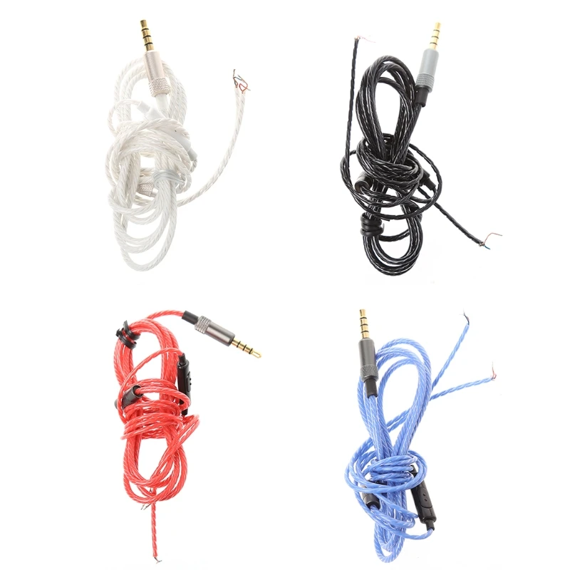 

3.5mm 4pole Male Plug Jack DIY Replacement Headphone Audio Cable Maintenance Wire With MIC For Repair Upgrade Headphone Earphone