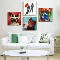 Веселые Hund Nehmen Bild Luftballons Wandbilder меха Wohnzimmer Kinderzimmer Dekor Leinwand Malerei Uhr Hund плакат und Drucke