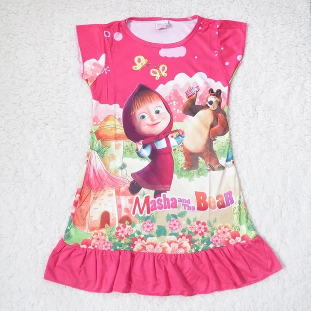 masha and bear clothing cartoon pijama nina pajamas girls pyjama fille masha e orso puntilla verao nightgown _ - AliExpress Mobile