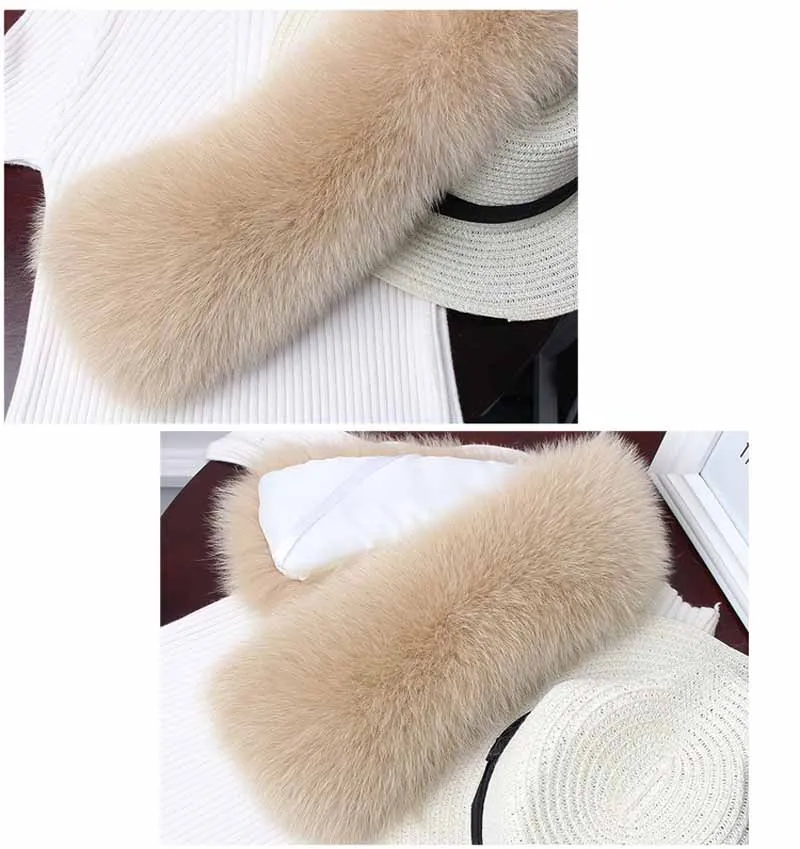 cachecol inverno pescoço mais quente jaqueta gola de pele curto estilo