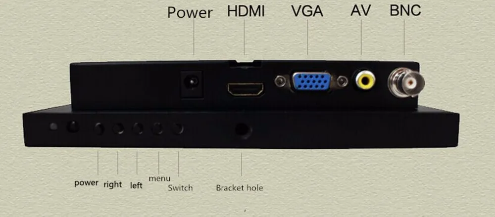 7'' Inch HDMI/HD/AV/VGA/BNC Input TFT LED monitor industrial computer desktop monitor