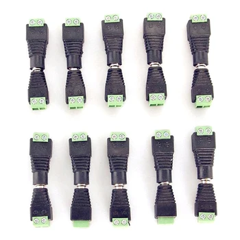 

20Pcs Male + Female(10Male and 10Female) DC Power Socket Jack Plug Connector Cable Wire 12V 5.5x2.1mm hot