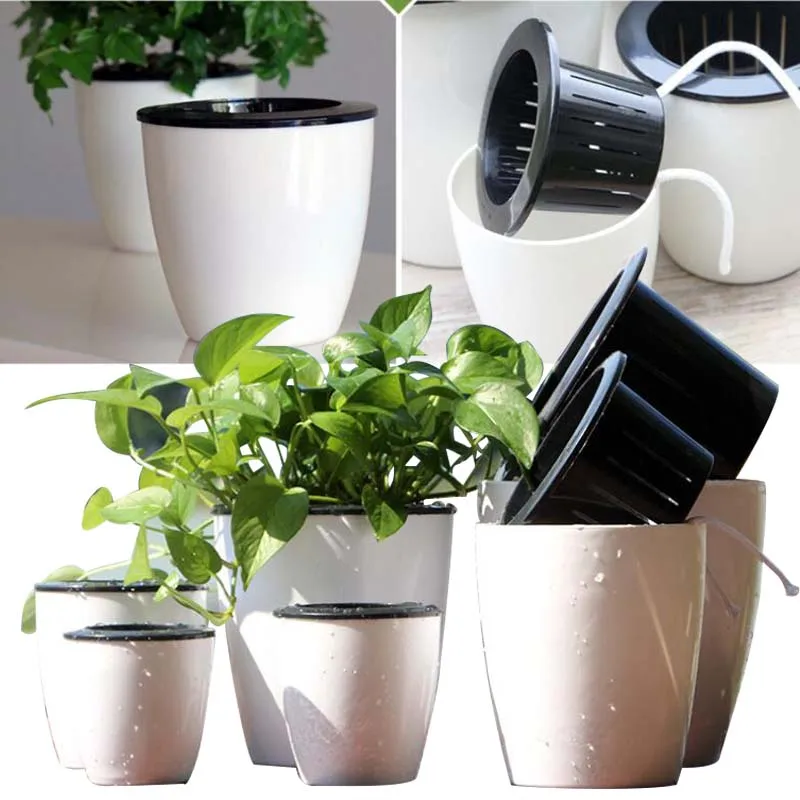 

Plant Pots Indoor Automatic Ball Shape Flower Pot Vases Self Watering Decor Planters Basket Plastic Watering System Houseplant