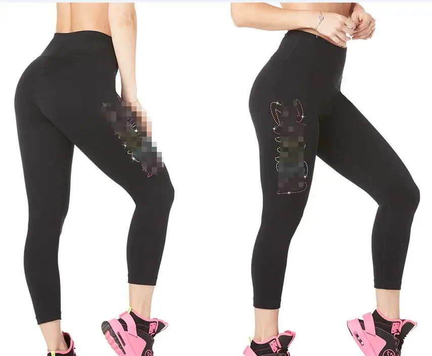 

New Arrivel Crystals Womens trousers zum fitness clothes cargo pants legging capri pants bottoms P957