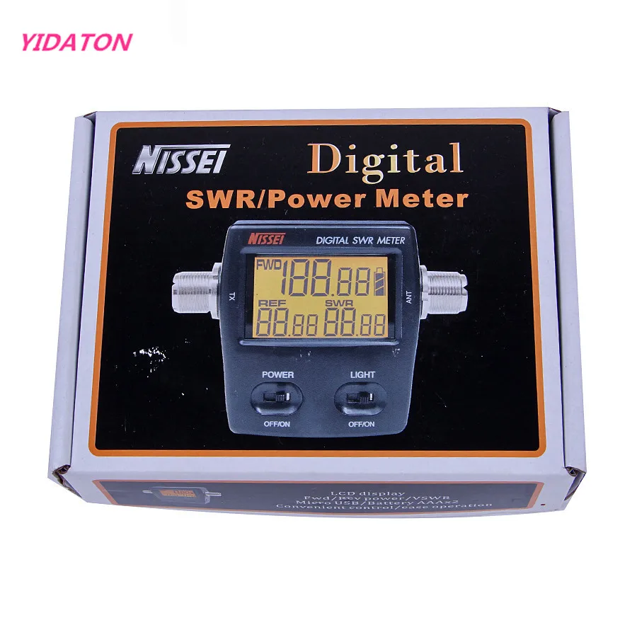 

New NISSEI RS-70 Digital SWR/Power Meter Two-way Radio HF 1.6-60MHz 200W M Type Connector SWR Power Meter for Walkie Talkie
