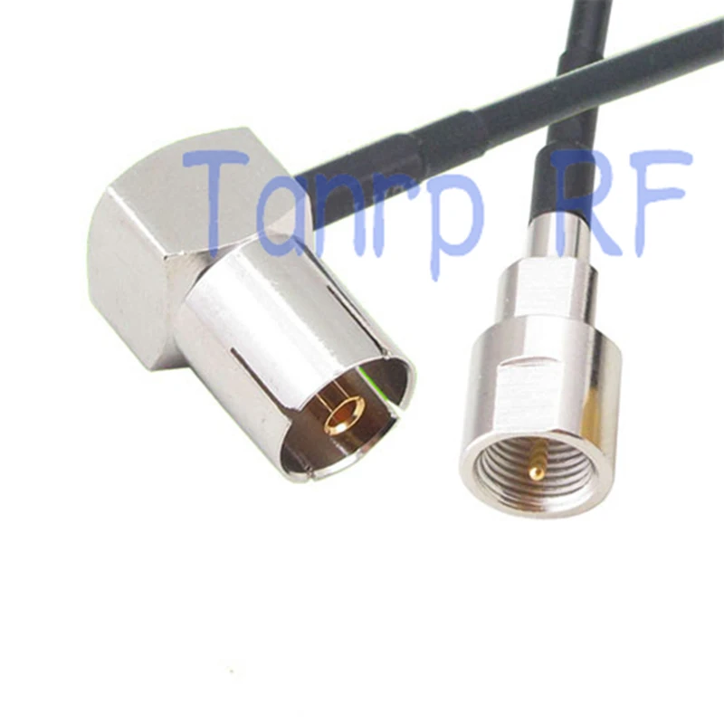 

50CM Pigtail coaxial jumper RG174 extension cable 20in TV female right angle 90 degree to FME male plug RF connector adapter