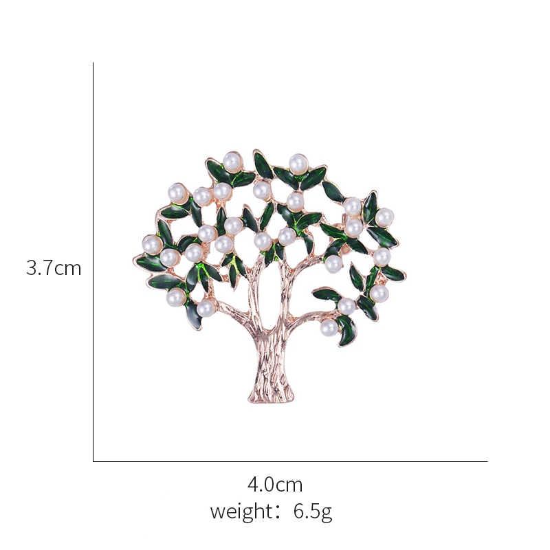 Baiduqiandu Новое поступление, имитация жемчуга и зеленых листьев брошь в виде дерева шпильки или шарф Держатели