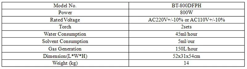 BT-800DFPH Specification