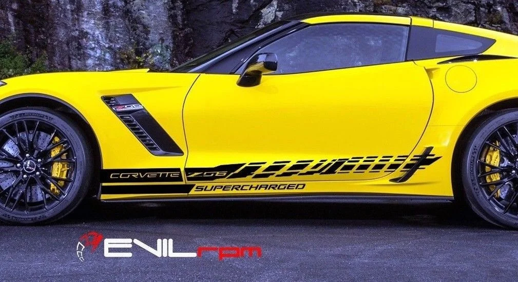 

For 1Set/2pcs Side door Decal Graphic Sticker Kit Chevy Corvette Z06 C7 2015-2018 Car styling