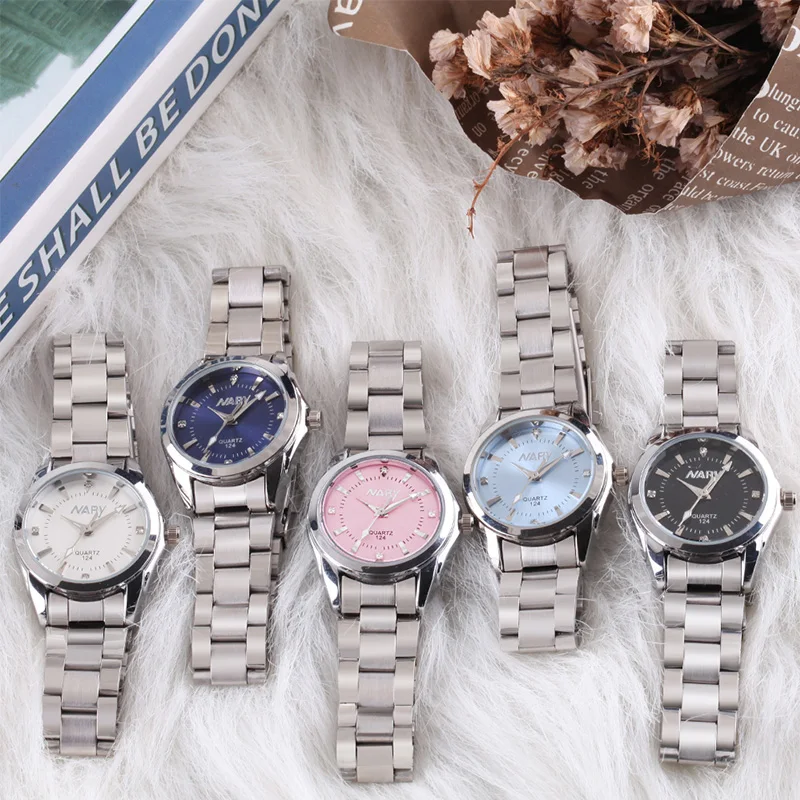 2018 NARY Lady Rhinestone Fashion Watch Women Quartz Watch Women's Wrist watches Female Dress Clock relogio feminino Pink watch