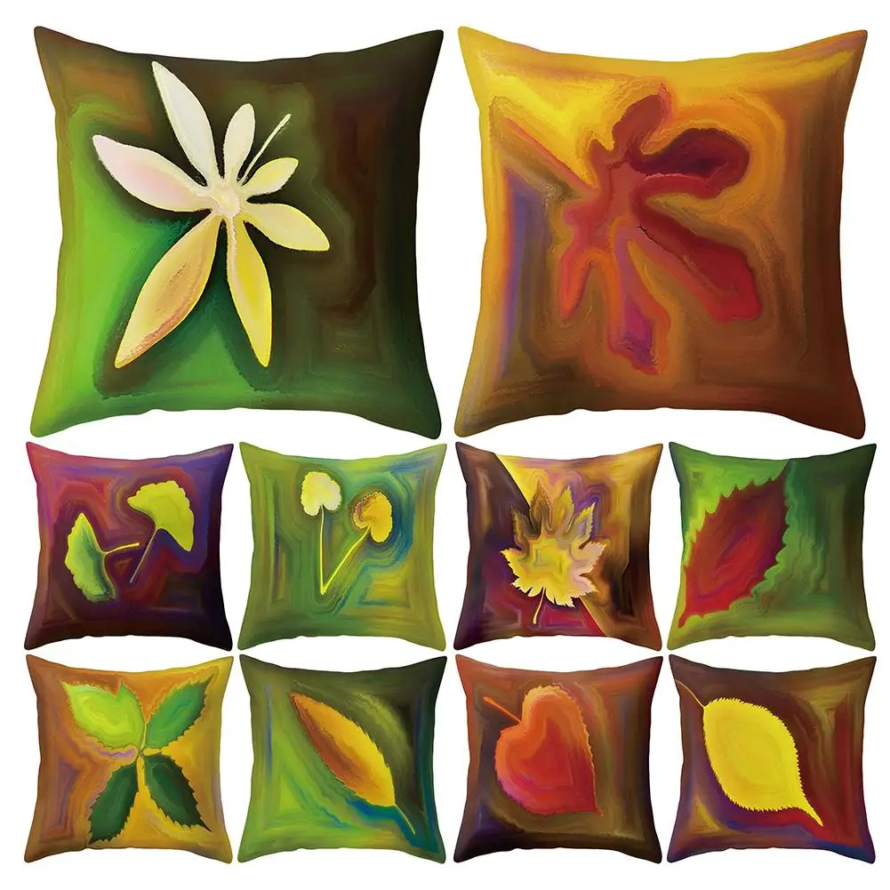 

Colorful Maple Ginkgo Pine Leaf Pillow Case Cushion Cover Car Cafe Office Decor