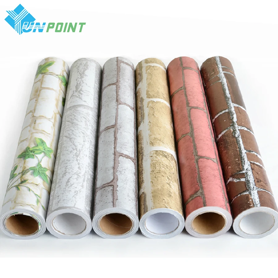 PVC Brick Pattern Wallpaper Self-Adhesive Wall Decoration Moisture-Proof Waterproof Study Restaurant Retro Background Stickers