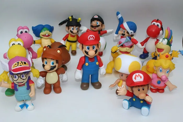 

10pcs/lot Different stytle super mario kids toys 10-13cm height, Children's toy classic, lovely big marios, individual package
