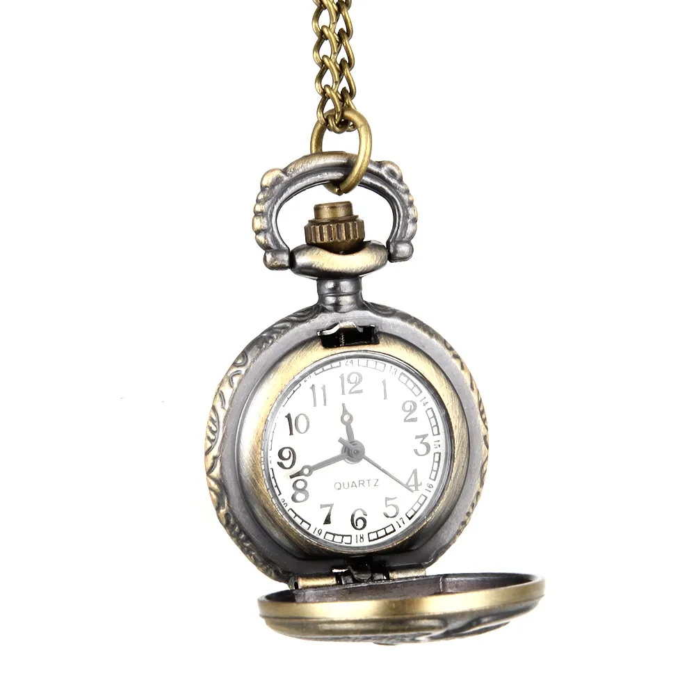 

Fashion Men Women Vintage Quartz Pocket Watch Alloy Antique Eagle Wings Pattern Necklace Pendant Chain Clock Gifts TT@8