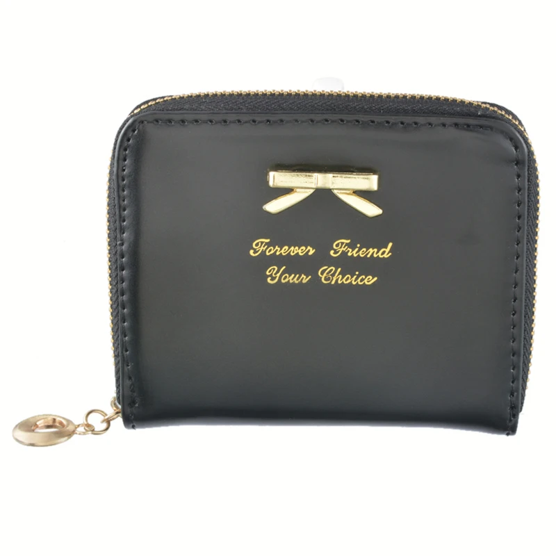 

Women Short Wallets Casual Solid Bag Brand PU Leather Zipper Wallet Girls Small Hasp Cion Purse Card Holder Handbags
