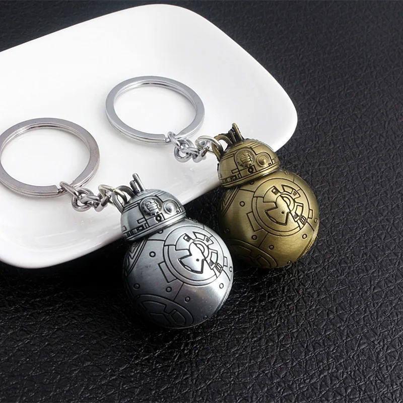 

2 Colors Star Wars The Force Awakens BB8 Robot Keychain BB-8 Metal Model Action Figure Toy Keyring Car Bag Pendant