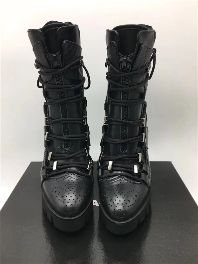 Croix De attaché Plate Cuir 1 Moto 2 Noir Mode Black Courtes 2019 Bottes En Véritable Femme Femmes forme Chunky Talon Bottines black AHqvzxOZw