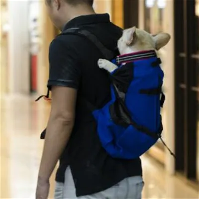 Сумка-переноска для больших собак, французский бульдог, лабрадор, золотистый ретривер, рюкзак для собак, для путешествий, аксессуары для рюкзаков - Цвет: blue