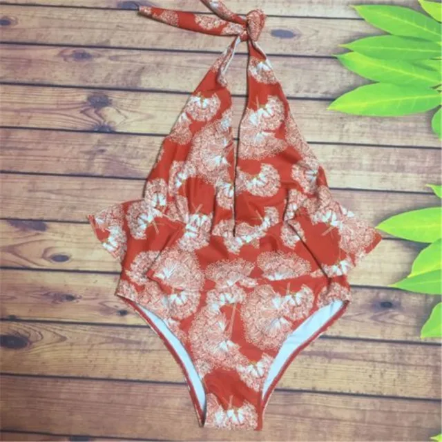 Best Price 2018 Women One Piece Bikini Monokini Swimsuit Padded Backless V-Neck Ruffles Print Swimwear One-Piece Suits Best Price 2018 Women One Piece Bikini Monokini Swimsuit Padded Backless V-Neck Ruffles Print Swimwear One-Piece Suits