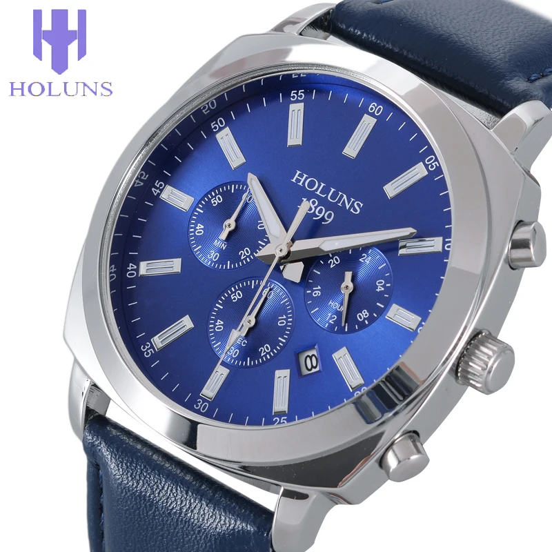 Prix pour Hommes de quartz holuns mode top marque wristwatche noir grand cadran en cuir hommes montres top marque de luxe relogio masculino Prix pour Hommes de quartz holuns mode top marque wristwatche noir grand cadran en cuir hommes montres top marque de luxe relogio masculino
