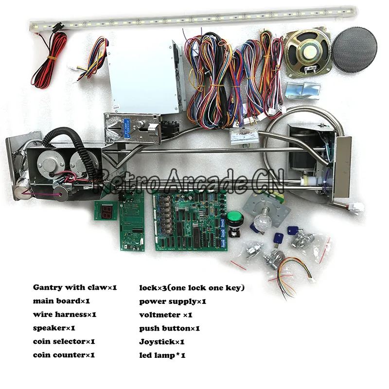 US $147.99 Taiwan crane game kit with stainless gantry and clawmotherboard all parts good quality for Toy crane game prize claw machine