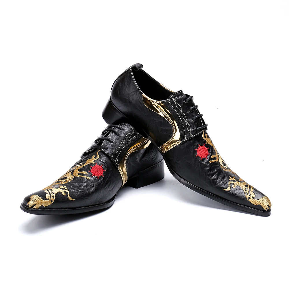 Große Brogues Schuhe Oxford Kleid Stickerei Leder Bella Schwarzes Business Größe Up Männer Aus Vintage Party Christia Lace Echtem HvOZWq4Y