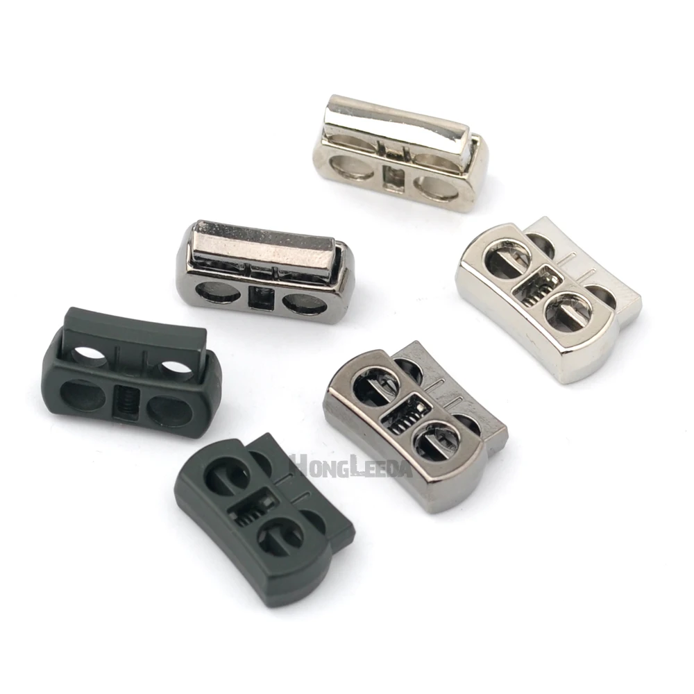 

50pcs/lot 2-hole square metal alloy stoppers toggle cord locks 4mm Drawstring lock bungee cord Silver,Black,gunmetal STP-014