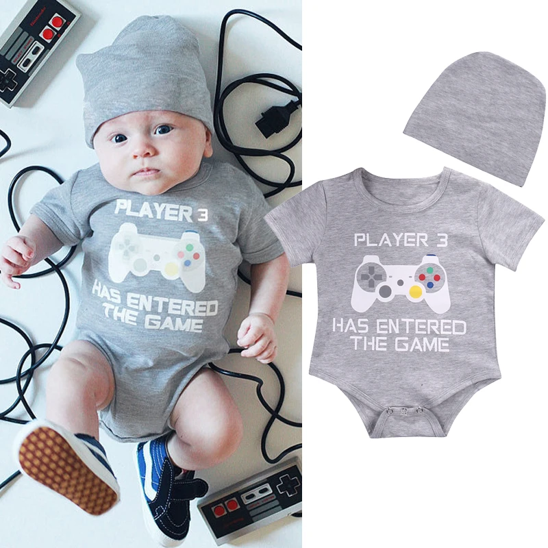 

2019 Summer Baby Boys Clothes Set Newborn Infant Baby Girls Romper+Hat 2pcs Outfits Set Clothes Jumpsuit Outfits
