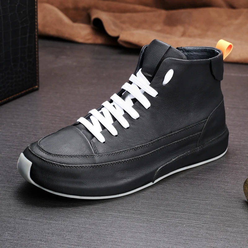 Nuevo Británico Retro Cuero Mens Ocio Zapatillas Negro Los Del Botas Otoño blanco Zurriago Hombres Chelsea Todo amarillo Invierno Real fósforo De pxzwaEpqrt