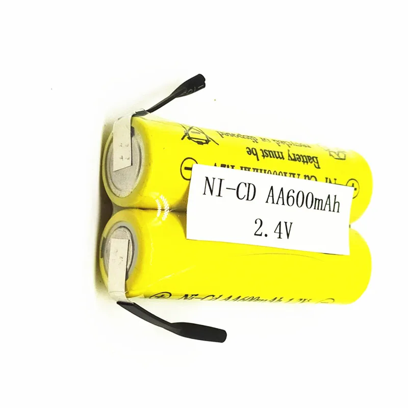 DIY 600 мАч никелевая-кадмиевая АА Батарея NI-CD 1,2 V 2,4 V 3,6 V 4,8 V 2A перезаряжаемые батареи