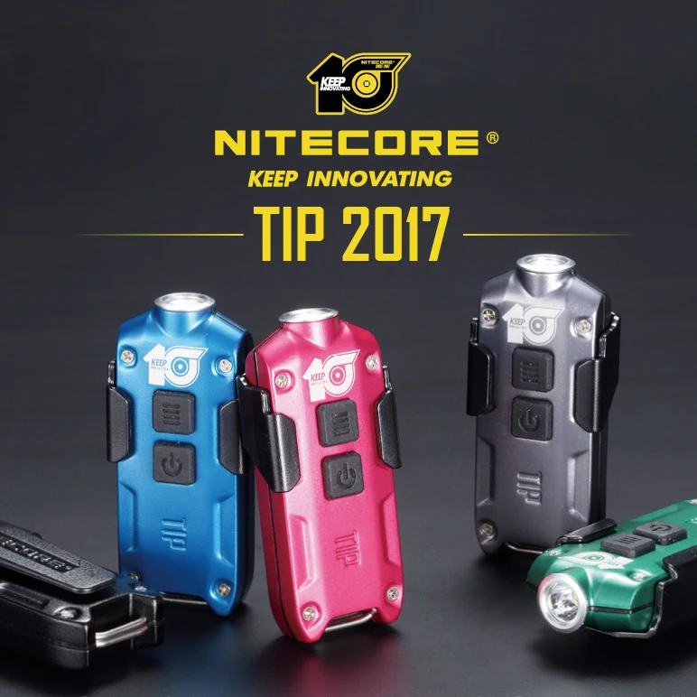 Распродажа! NITECORE праздничный подарочный набор наконечник металлический микро USB Перезаряжаемый кнопочный светильник+ зажим мини EDC маленький флэш-светильник 5 цветов