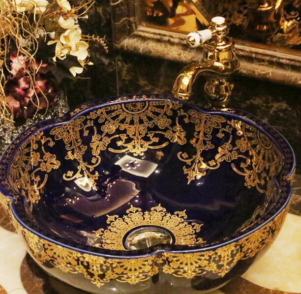 

Counter Basin wash art basin wash European modern petal