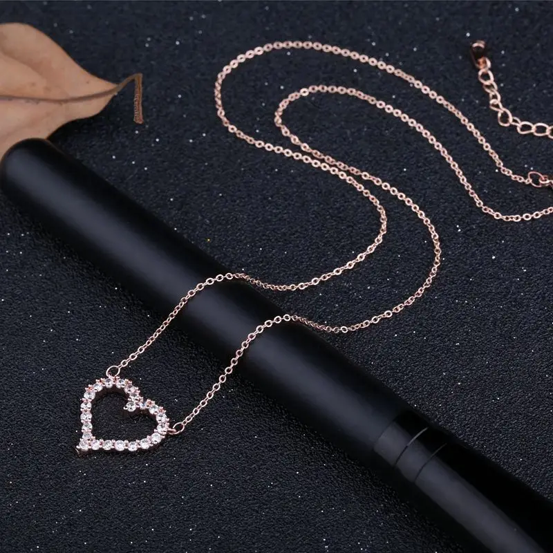 MIGGA Брендовое модное ожерелье с сердцем циркония вечерние ювелирные изделия цепь ожерелье для девушки женщина друг подарок