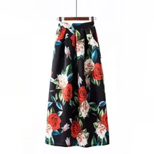 Юбка макси с цветочным принтом и высокой талией; женская элегантная длинная Плиссированная винтажная юбка с цветочным принтом; летние женские юбки