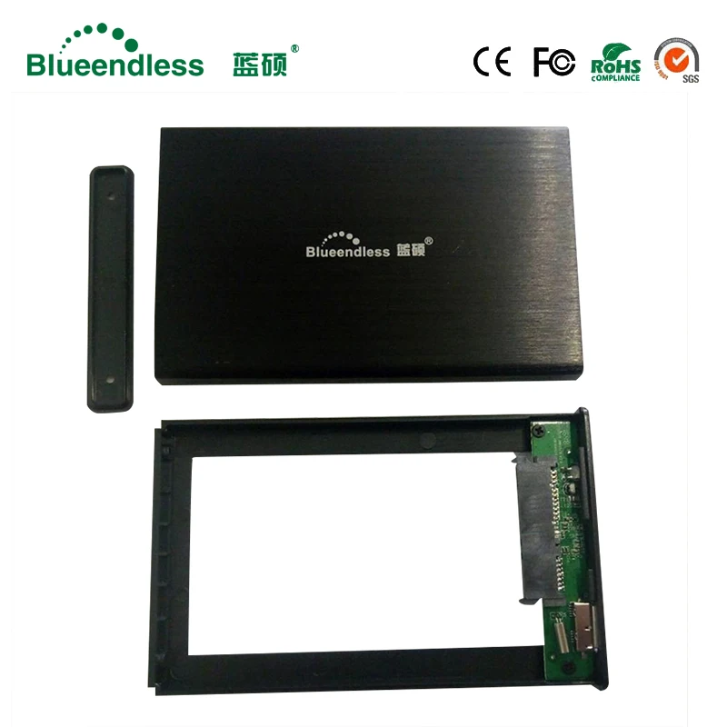 Blueendless алюминиевый чехол для жесткого диска 2 5 USB 3 0 коробка sata hdd ssd ТБ 7 мм 9